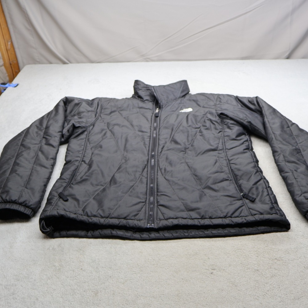 North Face Jacket Women Large Black Quilted Ripstop Full Zip Insulated Puffer